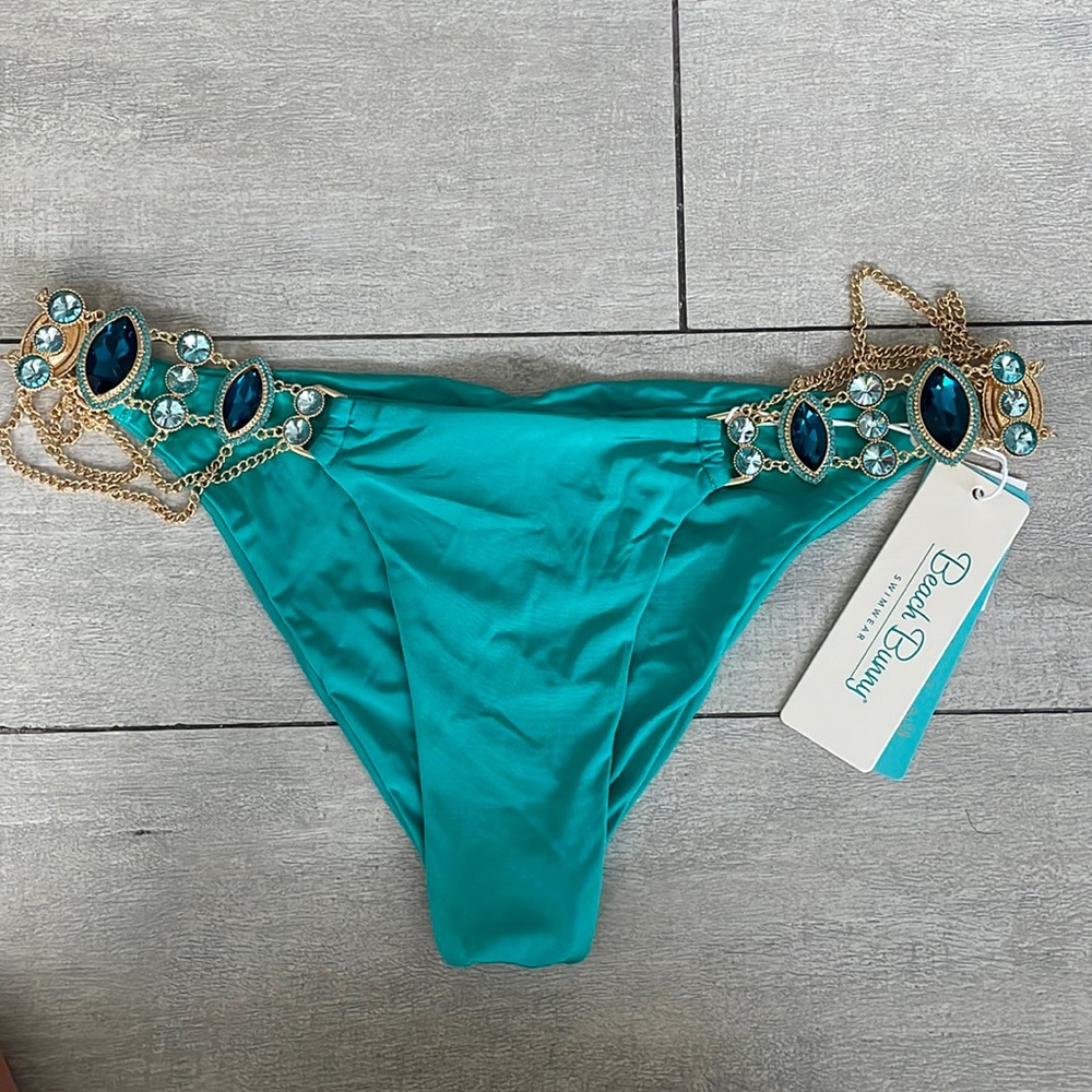 Beach Bunny Bikini Bottom in Maldives Blue